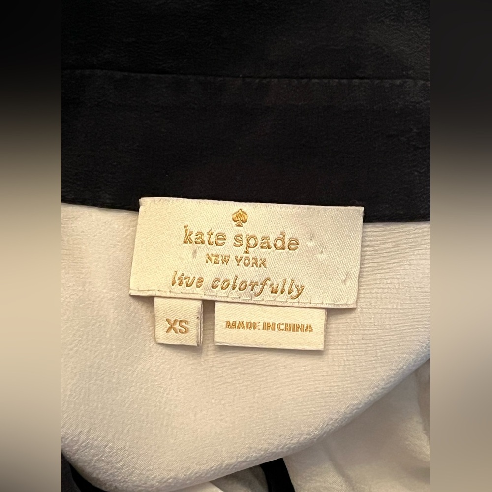 kate spade Cream and Black Bow-Embellished Silk Blouse - Picture 7 of 9